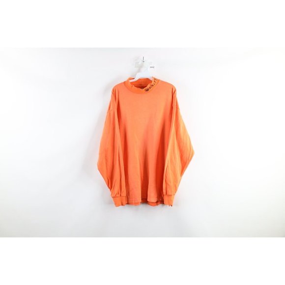 Vintage Beretta Mens Medium Distressed Spell Out Mock Neck Long Sleeve T-Shirt - Picture 1 of 11